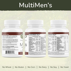 Vinco MultiMen ingredients icons explain vitamins and minerals for immune support and energy.