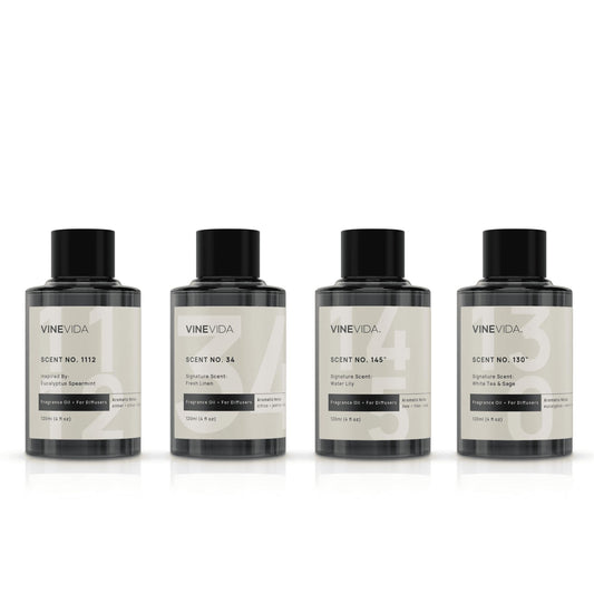 VINEVIDA Clean Collection Fresh Linen diffuser oil bottle delivering crisp spa-like freshness
