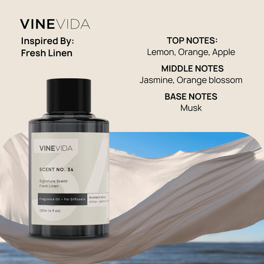 VINEVIDA Clean Collection Water Lily diffuser oil bottle for tranquil aquatic ambiance