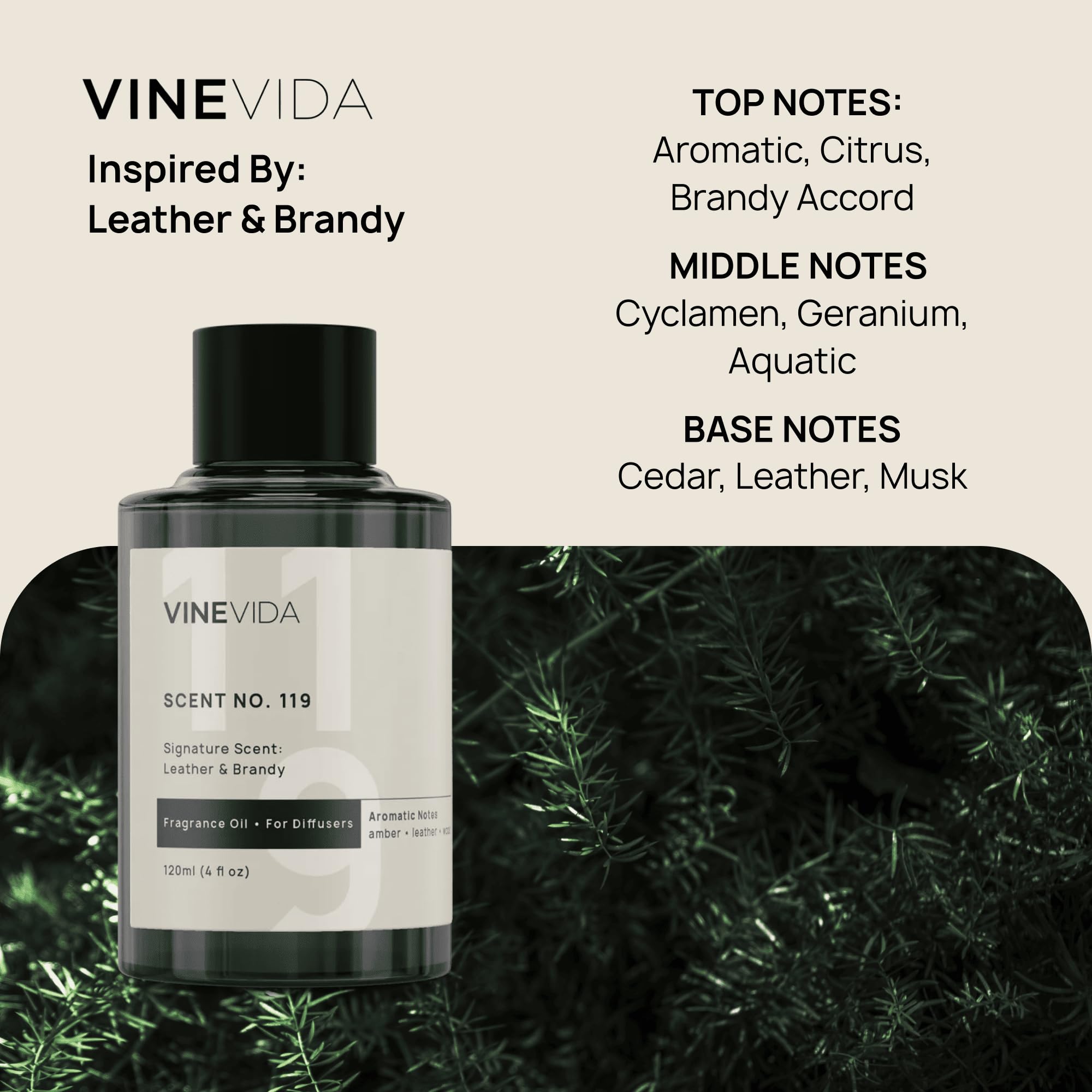 VINEVIDA Gentelmens Collection pack of 4 diffuser oils for versatile scents