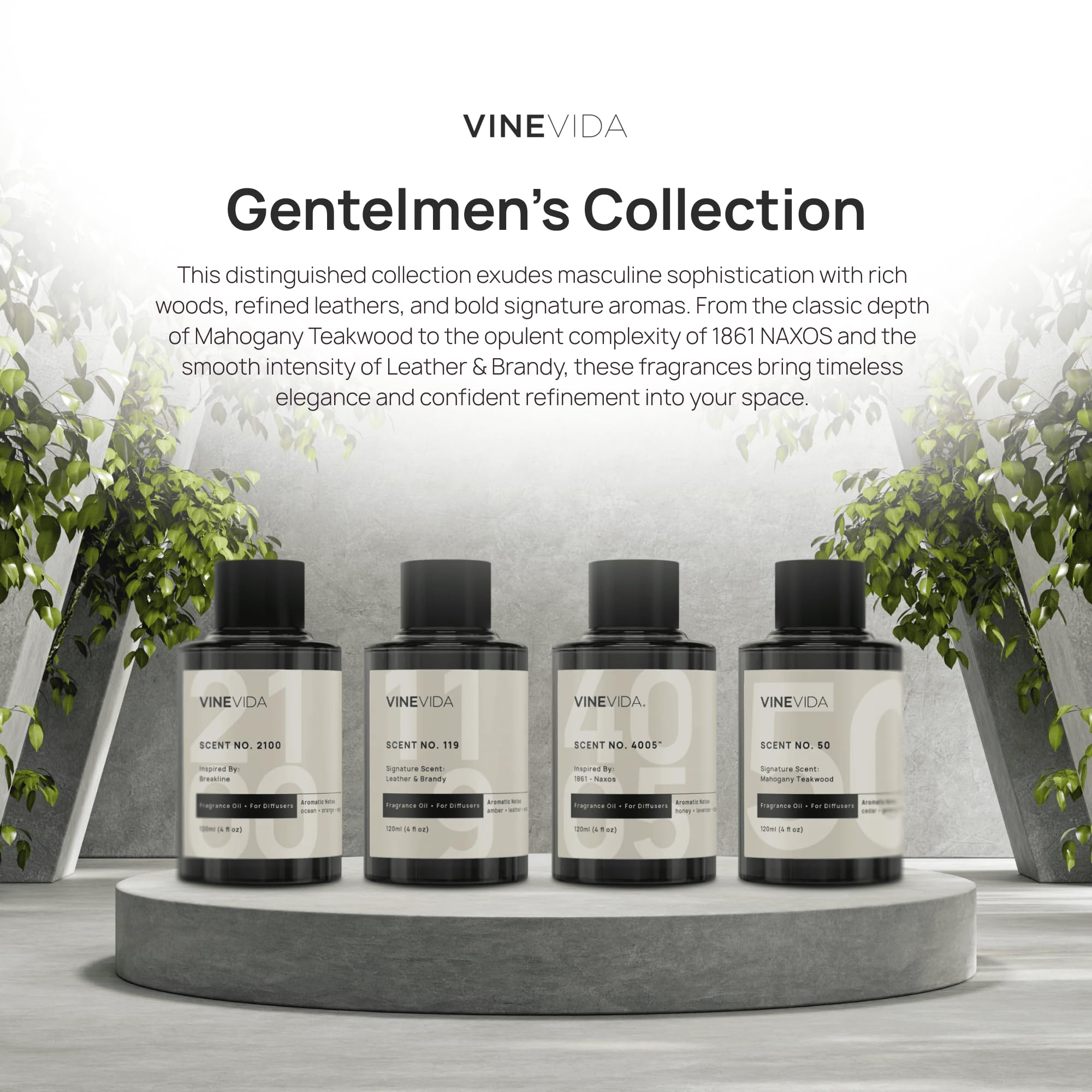 VINEVIDA Gentelmens Collection phthalate-free formula for safer home fragrance