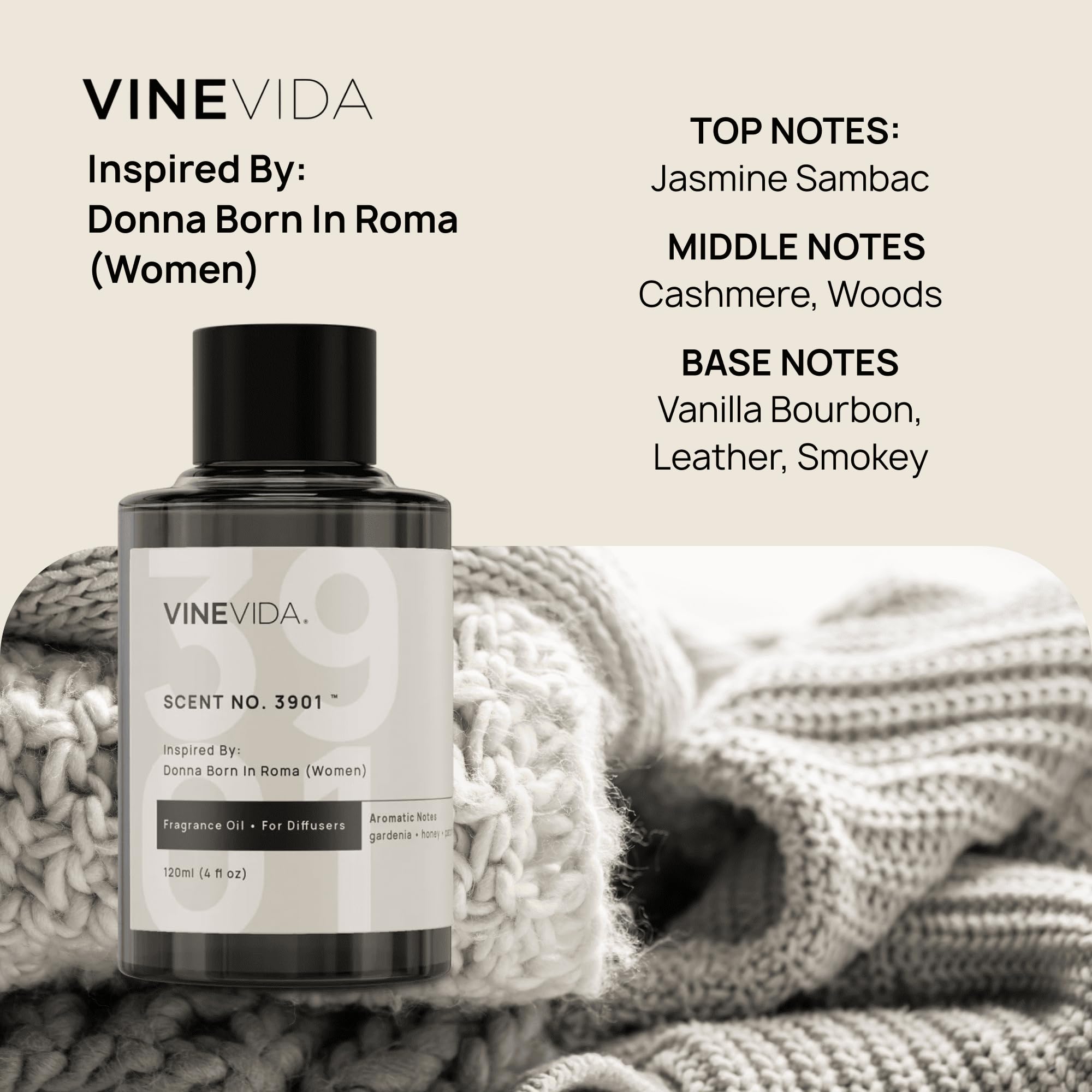 VINEVIDA Bright diffuser oil bottle emits radiant, uplifting notes.