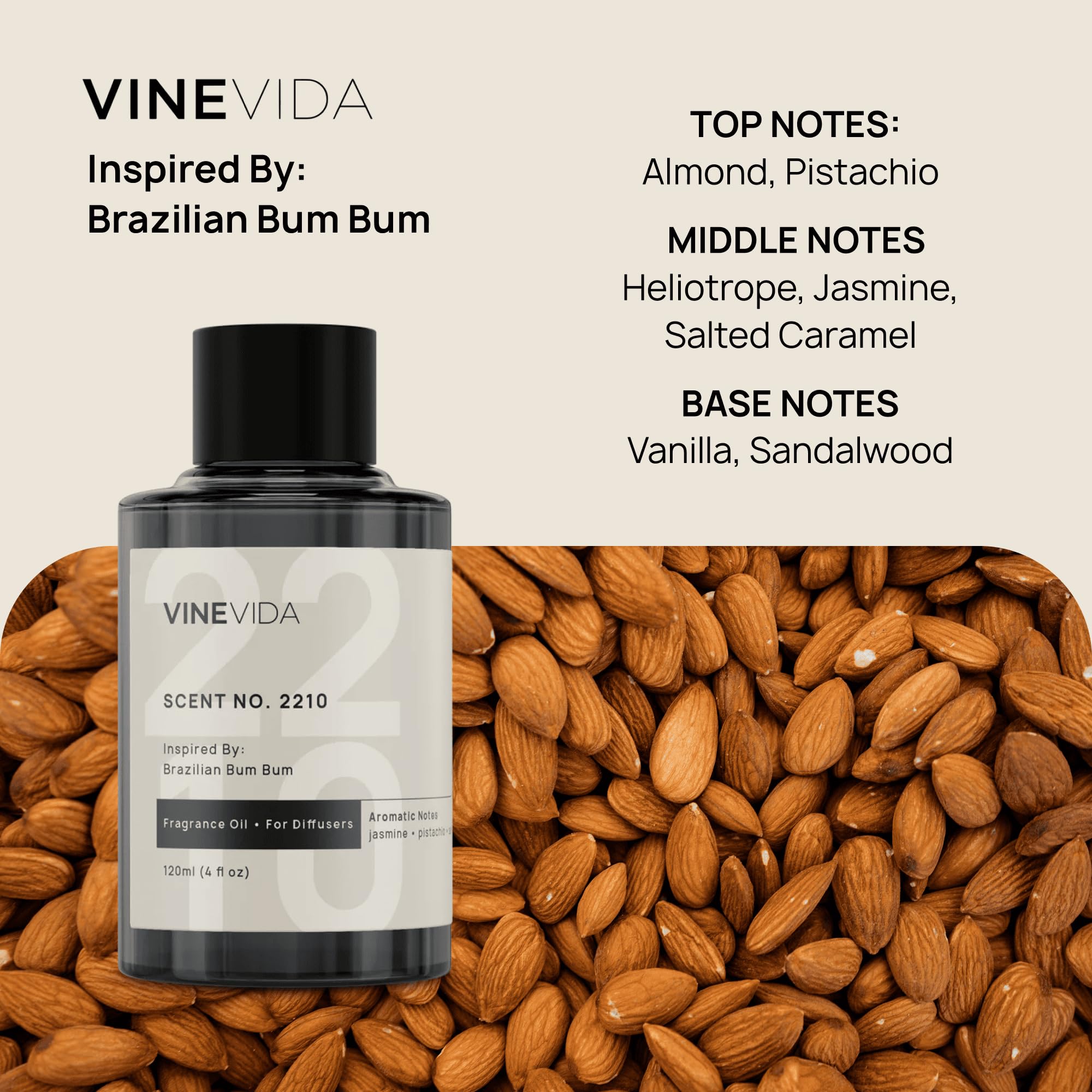 VINEVIDA Caribbean Breeze diffuser oil bottle evokes island escape scents.