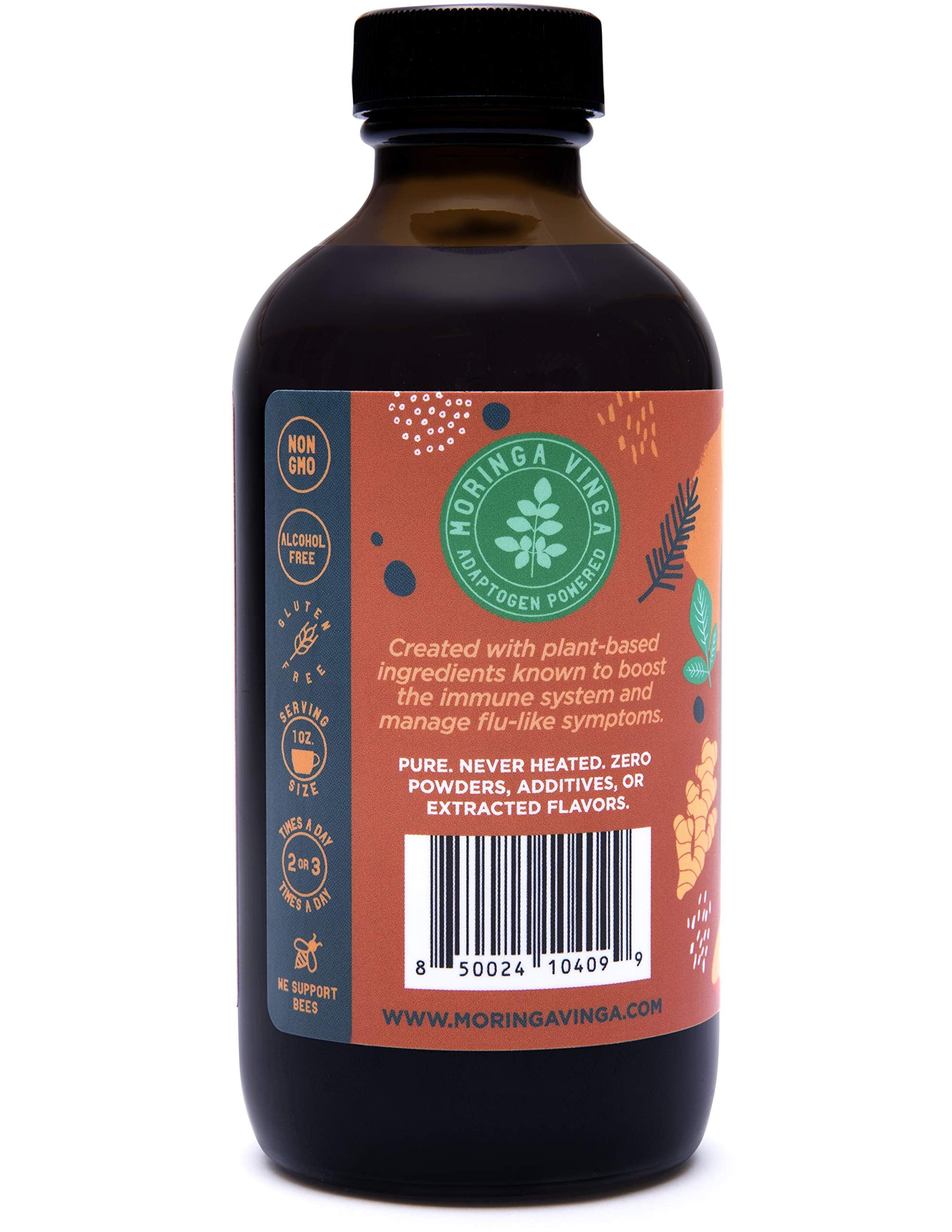 Side view of the VINGA Lava Fire Cider bottle with spice notes.