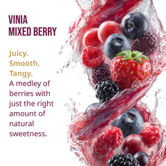 VINIA bottle-dispense setup demonstrates on-the-go hydration with berry flavor