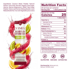 VINIA electrolyte packet lemon lime for balanced minerals during activity