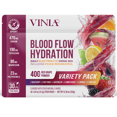 VINIA resveratrol hydration stick pour showing polyphenol-powered hydration