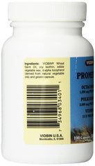 Close-up of Viobin Prometol ingredients showing vitamin E and lecithin.