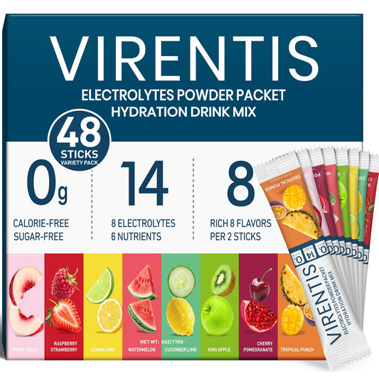 VIRENTIS 48-sticks tear-open packet for quick on-the-go hydration