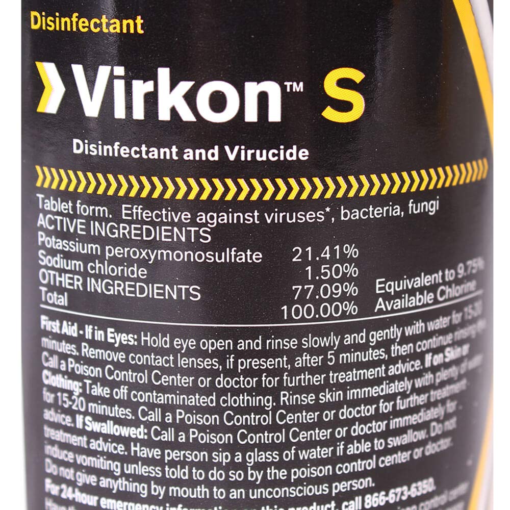 Virkon S tablets ready to dispense for efficient farm cleaning