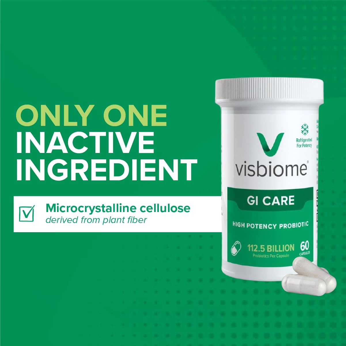 Visbiome GI Care Activ-Vial technology protects live cultures from humidity.