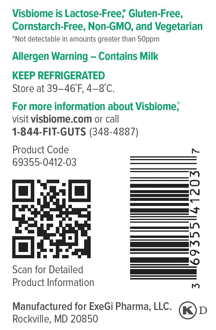 Visbiome GI Care cold storage reminder for optimal potency.