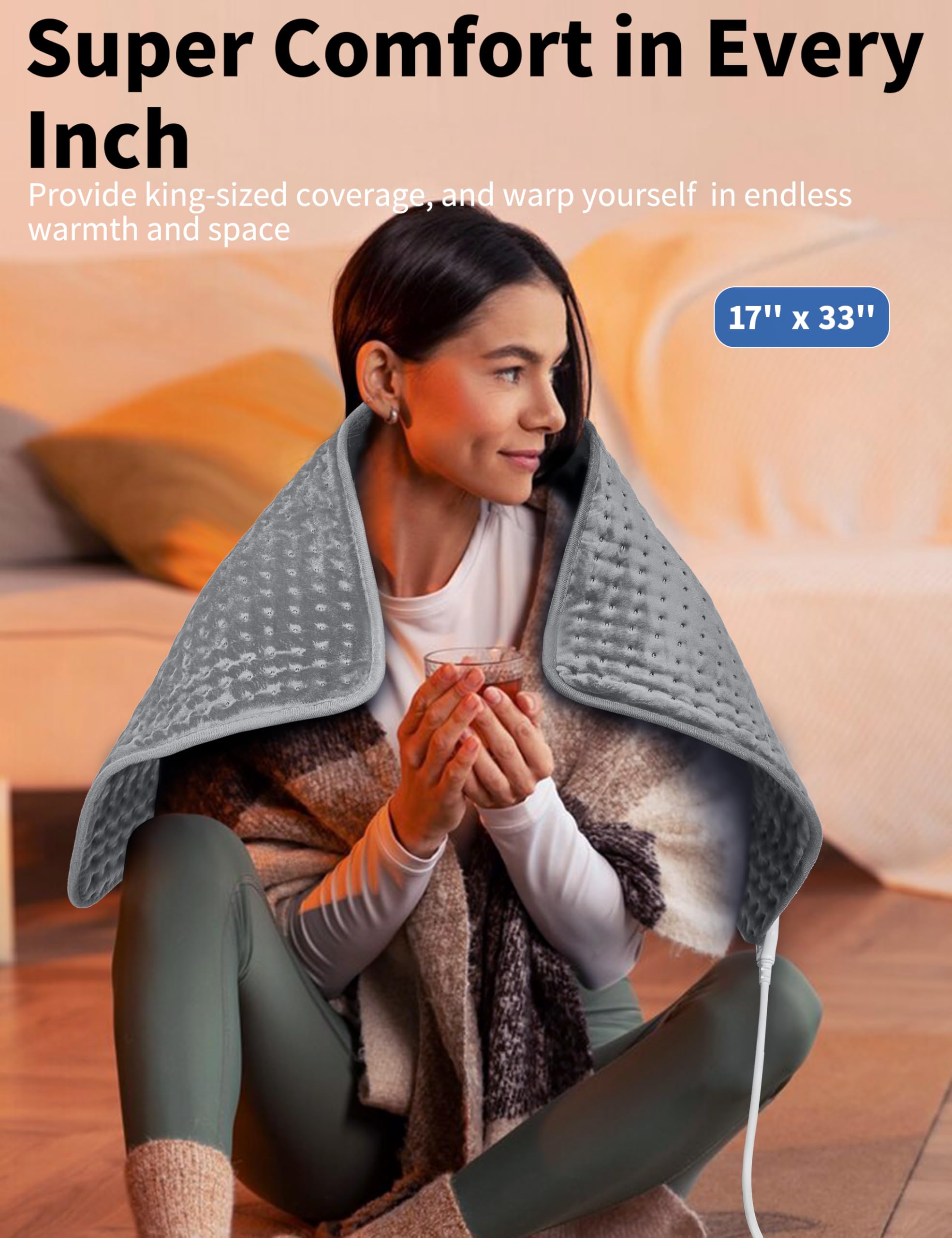 VISFAPAER heating pad uses fast heat technology to warm up quickly.