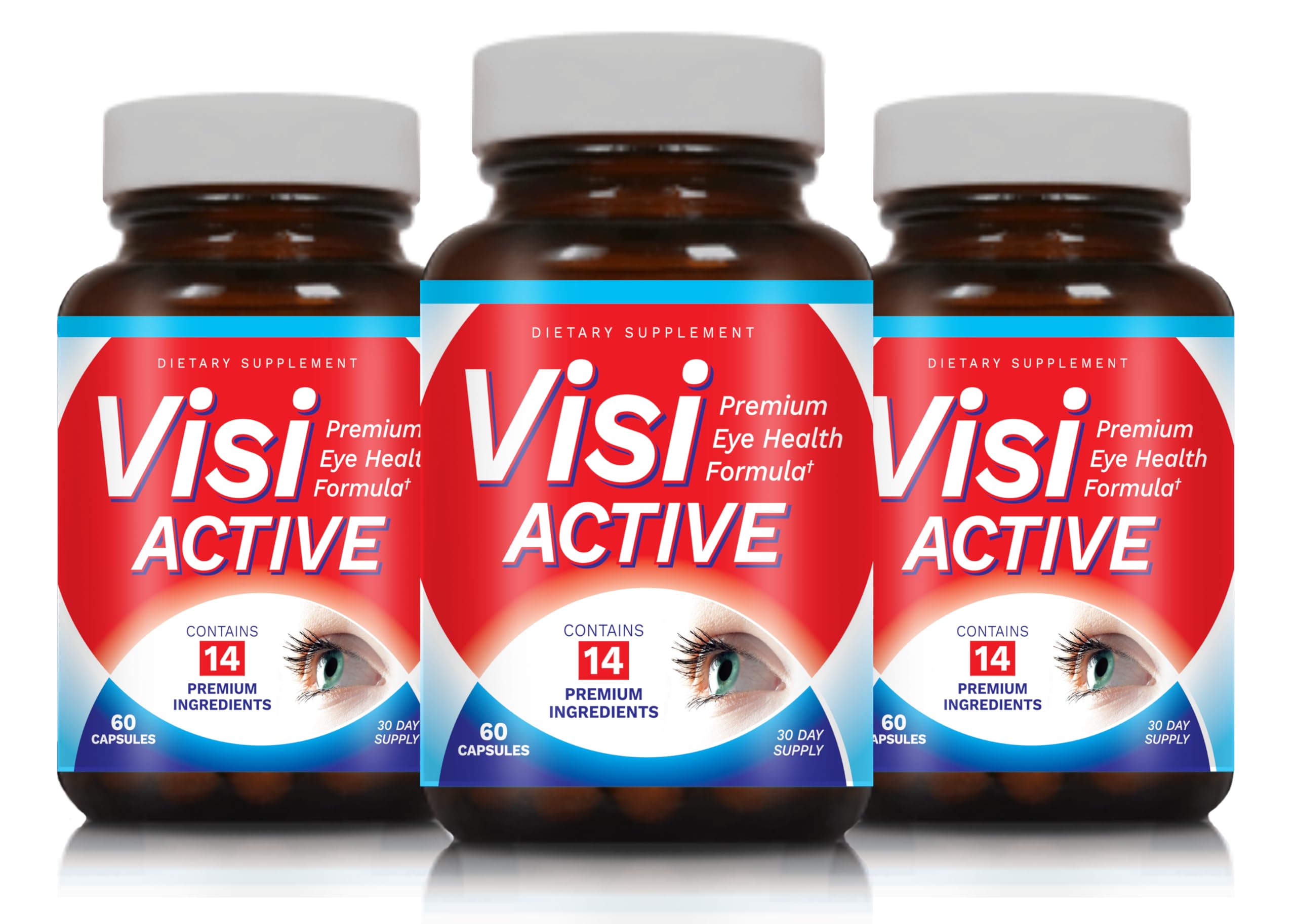 VisiActive vision support 3-pack box designed for convenient daily use.