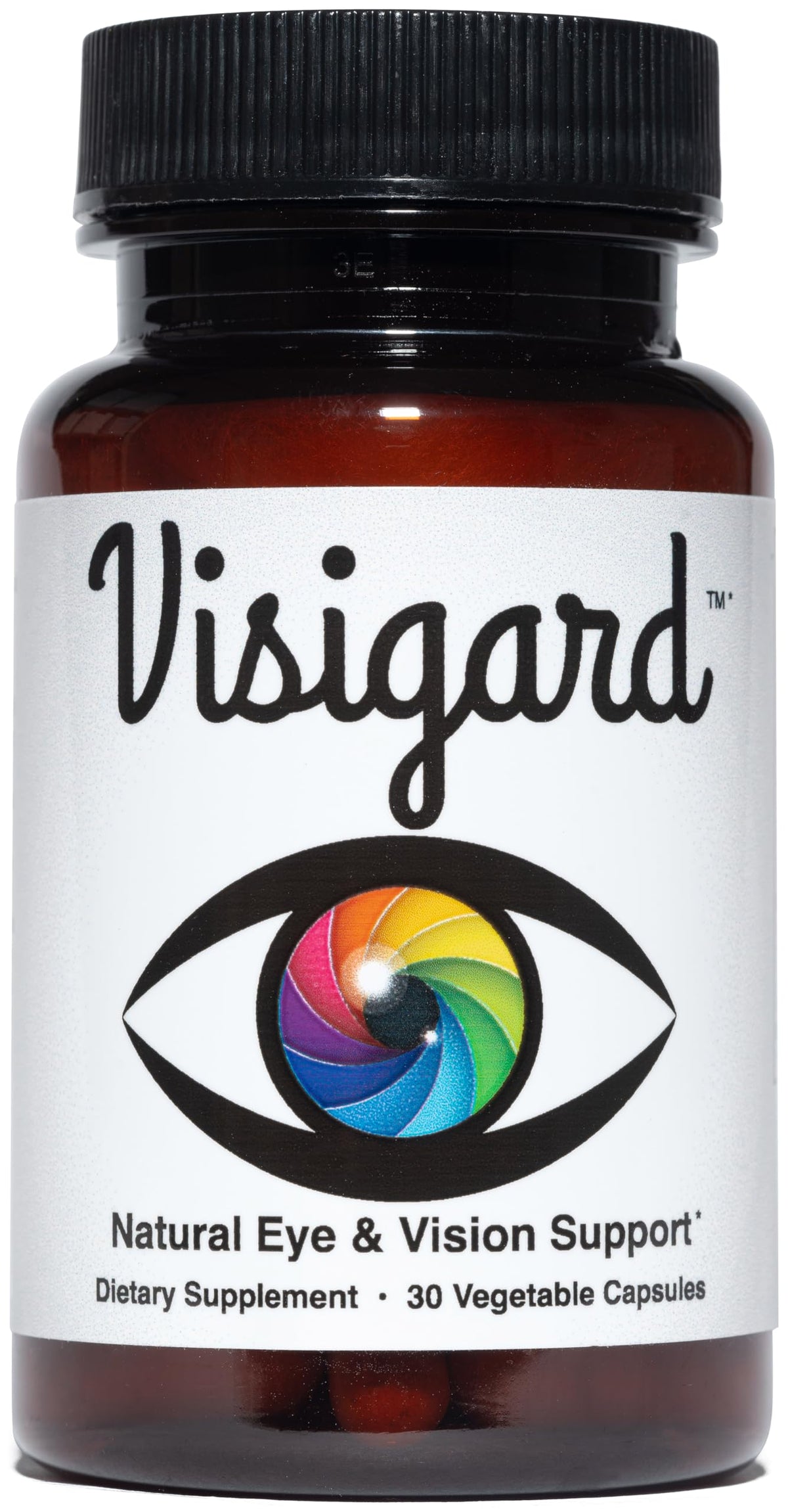 Visigard eye health bottle ready for daily, non-GMO supplement routine.