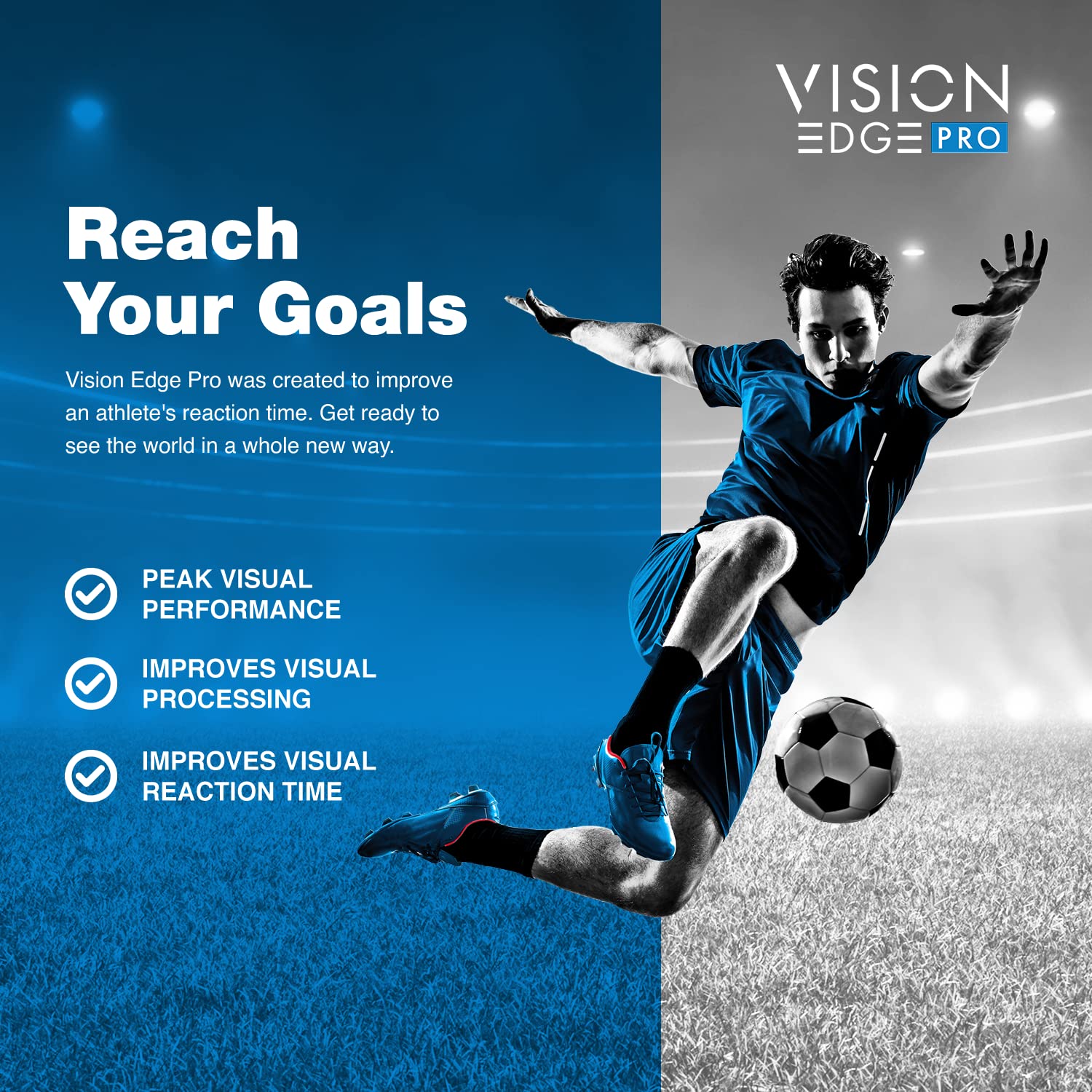 Blue light protection concept with screen glow backdrop and eye care messaging
