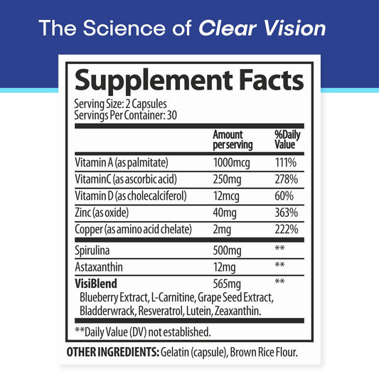 VisiUltra blue light protection pills on pack for screen time