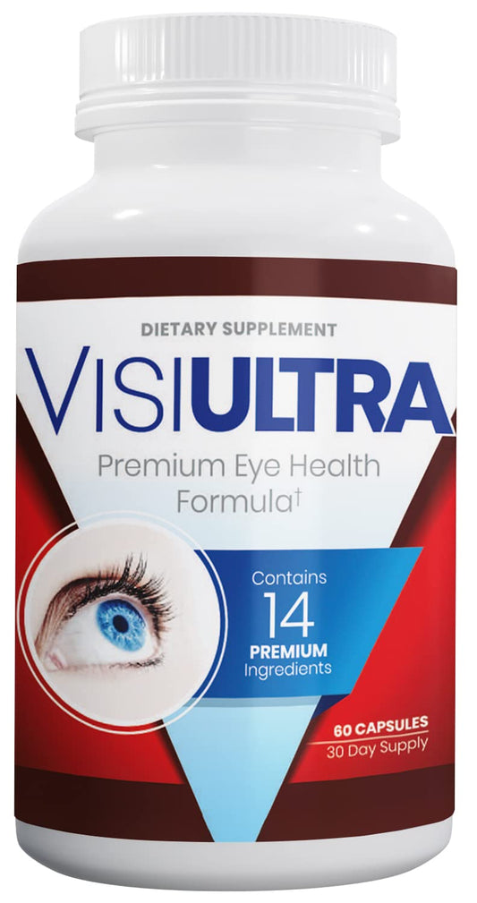VisiUltra eye health bottle front view for daily eye care.