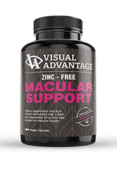 Visual Advantage AREDS 2 bottle front with zinc-free macular support formula.