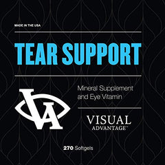 Visual Advantage omega-3 softgels capsules highlighting eye lubrication