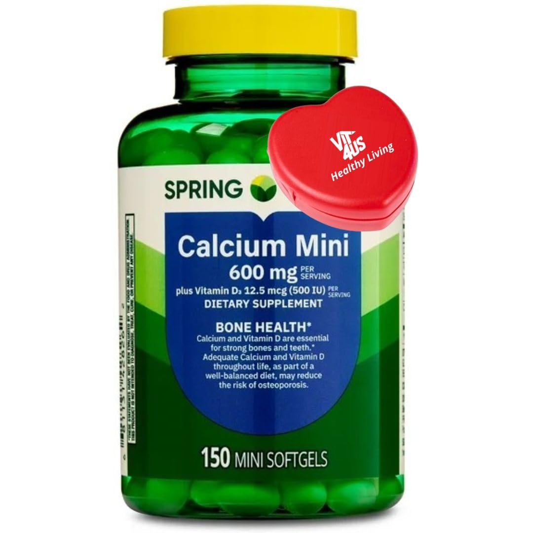 ViT4US Spring Valley Calcium Mini D3 bottle highlights the bone-health formula.