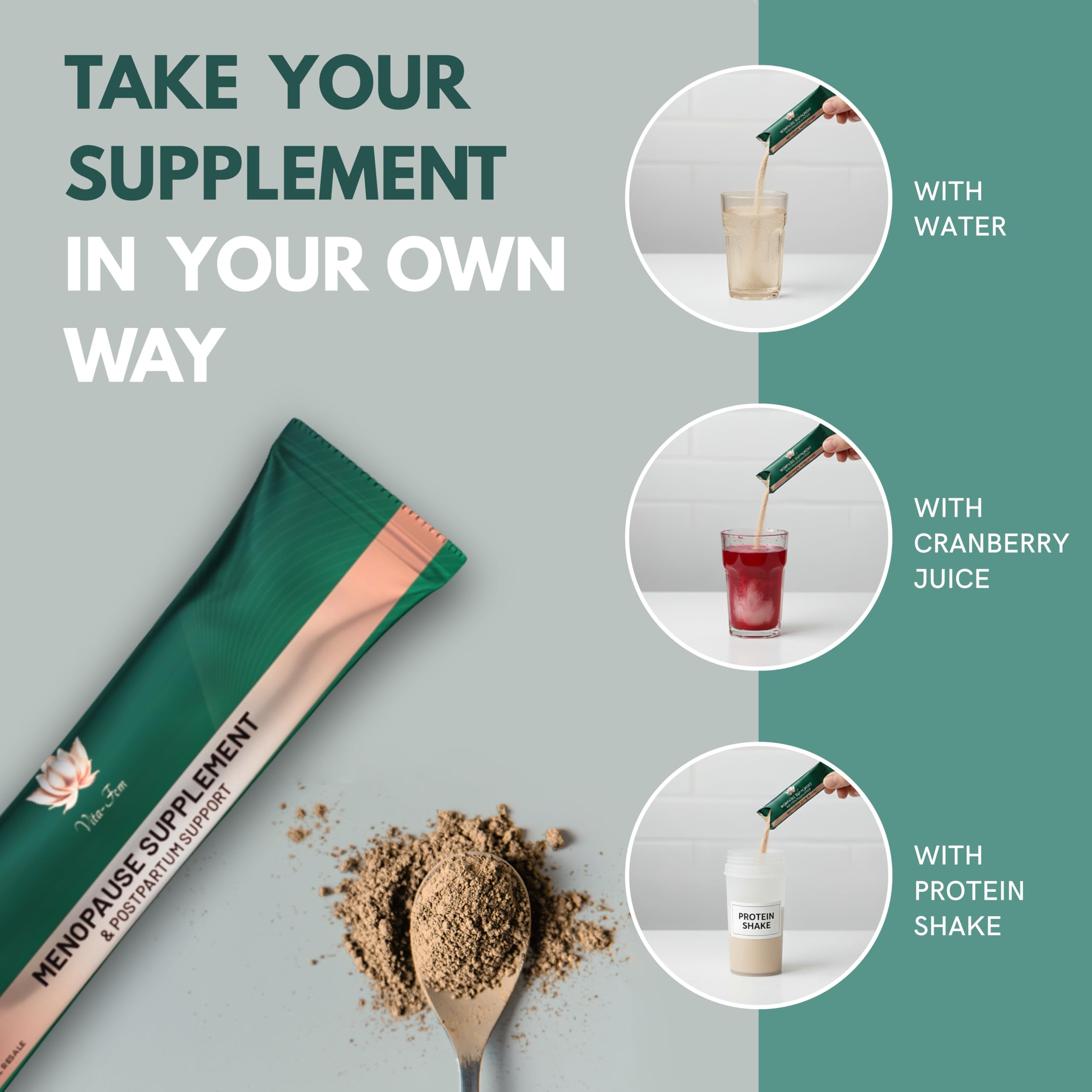 Vita-Fem plant-based formula close-up highlighting herbal ingredients.