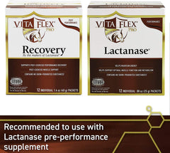 Ingredients list close-up for Vita Flex Lactanase showing energy components.