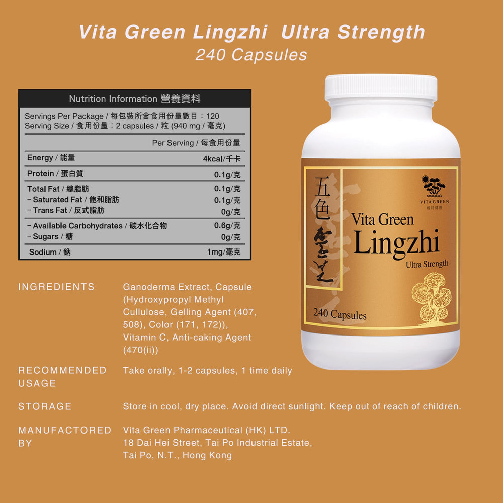 Vita Green label close-up emphasizing safety and GMP standards