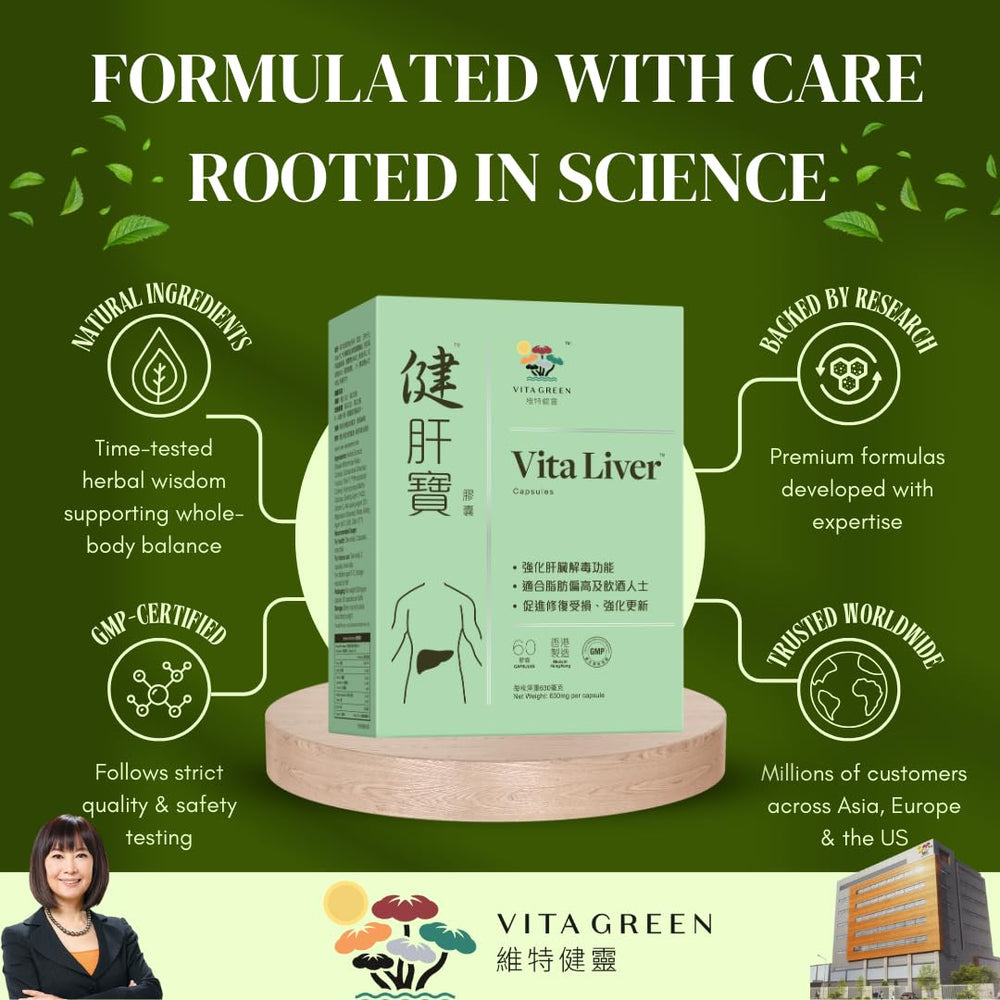 Vita Green Schisandra berries highlight natural energy support.