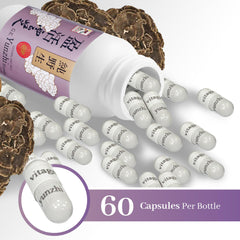 Vita Green Turkey Tail capsules brand-label close-up emphasizes natural formula