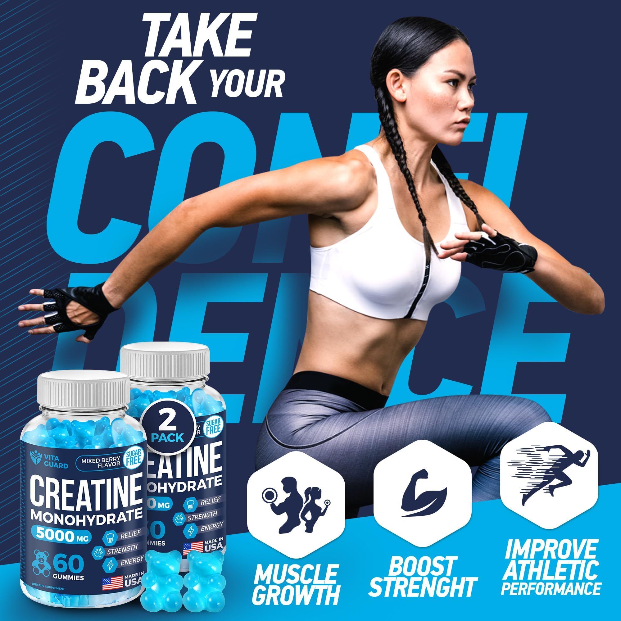 On-the-go Vita Guard gummies fit busy training schedules.