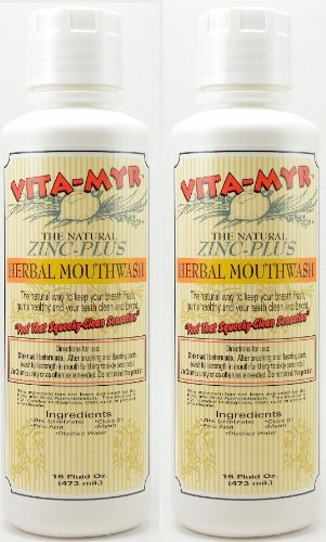VITA-MYR natural mouthwash 2-pack bottle, refreshing herbal formula for daily oral care