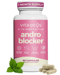 VITA-PCOS AndroBlocker Balance bottle cap with easy to swallow capsules for daily wellness