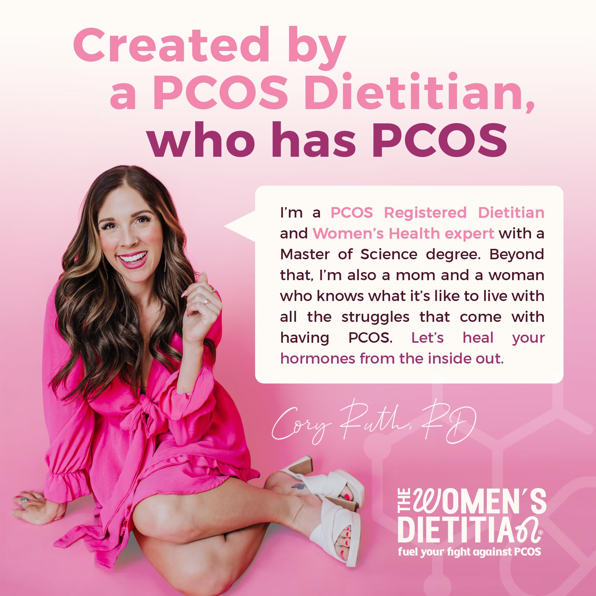 VITA-PCOS bottle on nightstand suggesting a regular daily supplement habit