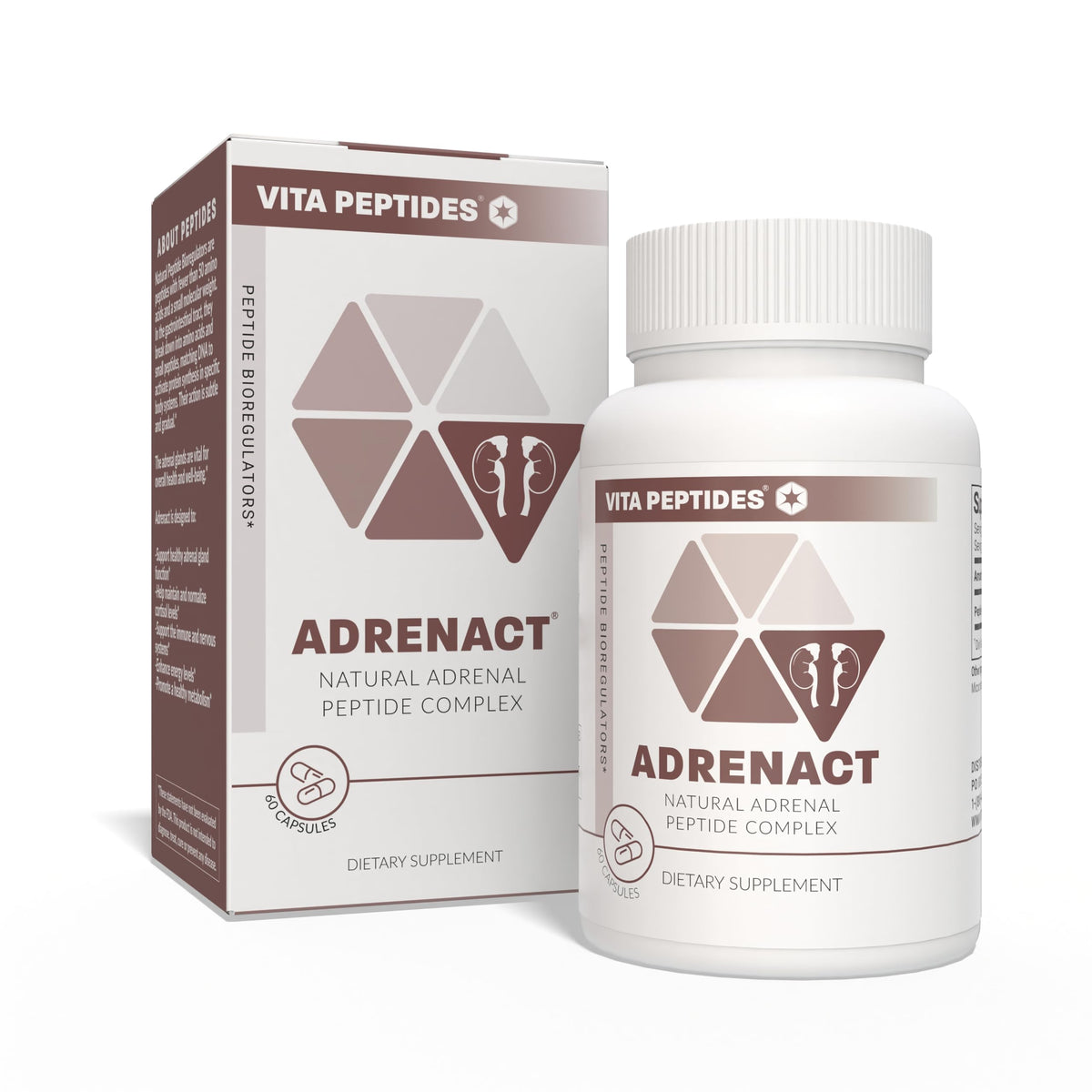 Vita Peptides Adrenact bottle pour for easy daily adrenal bioregulation.