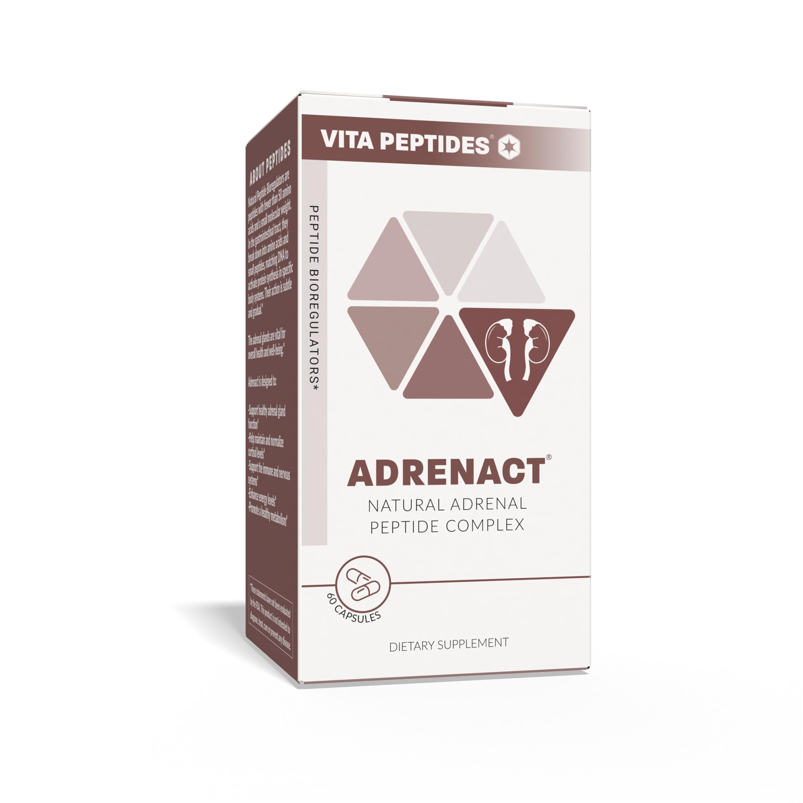Vita Peptides Adrenact capsules closeup shows convenient dosage for energy support.