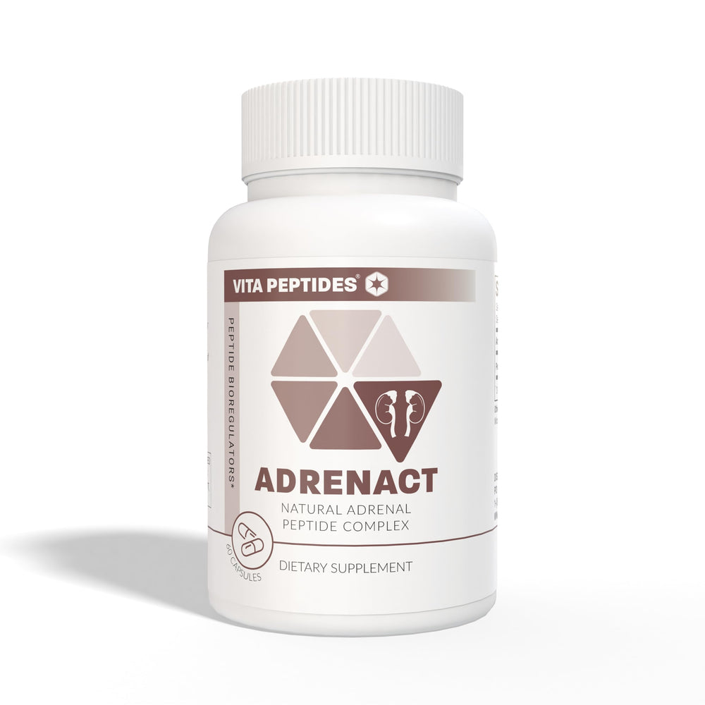 Vita Peptides Adrenact package label highlights natural peptide bioregulator benefits.