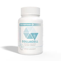 Vita Peptides Collacell label closeup highlights natural peptide bioregulators.
