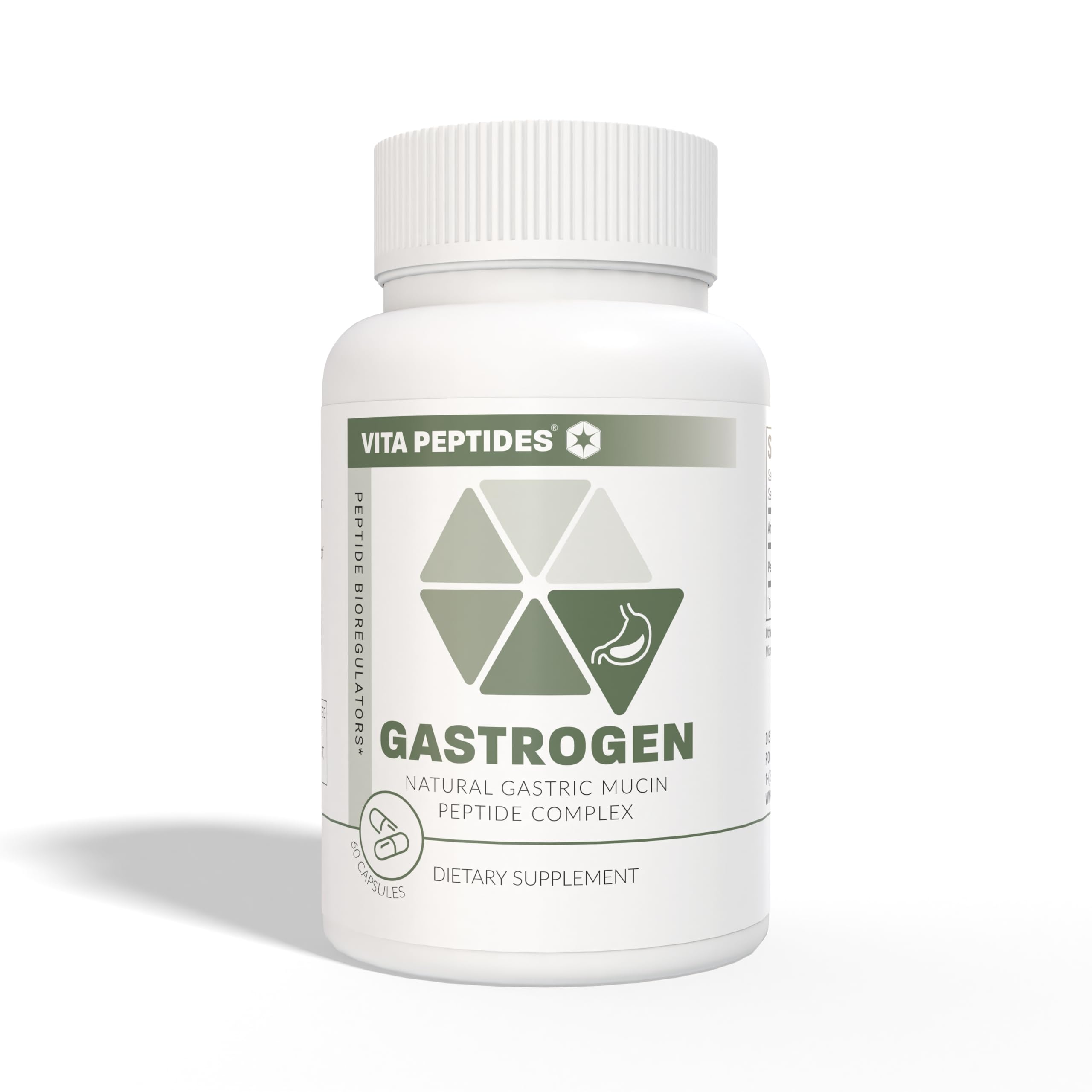 Vita Peptides Gastrogen capsules close-up indicating gentle digestion support