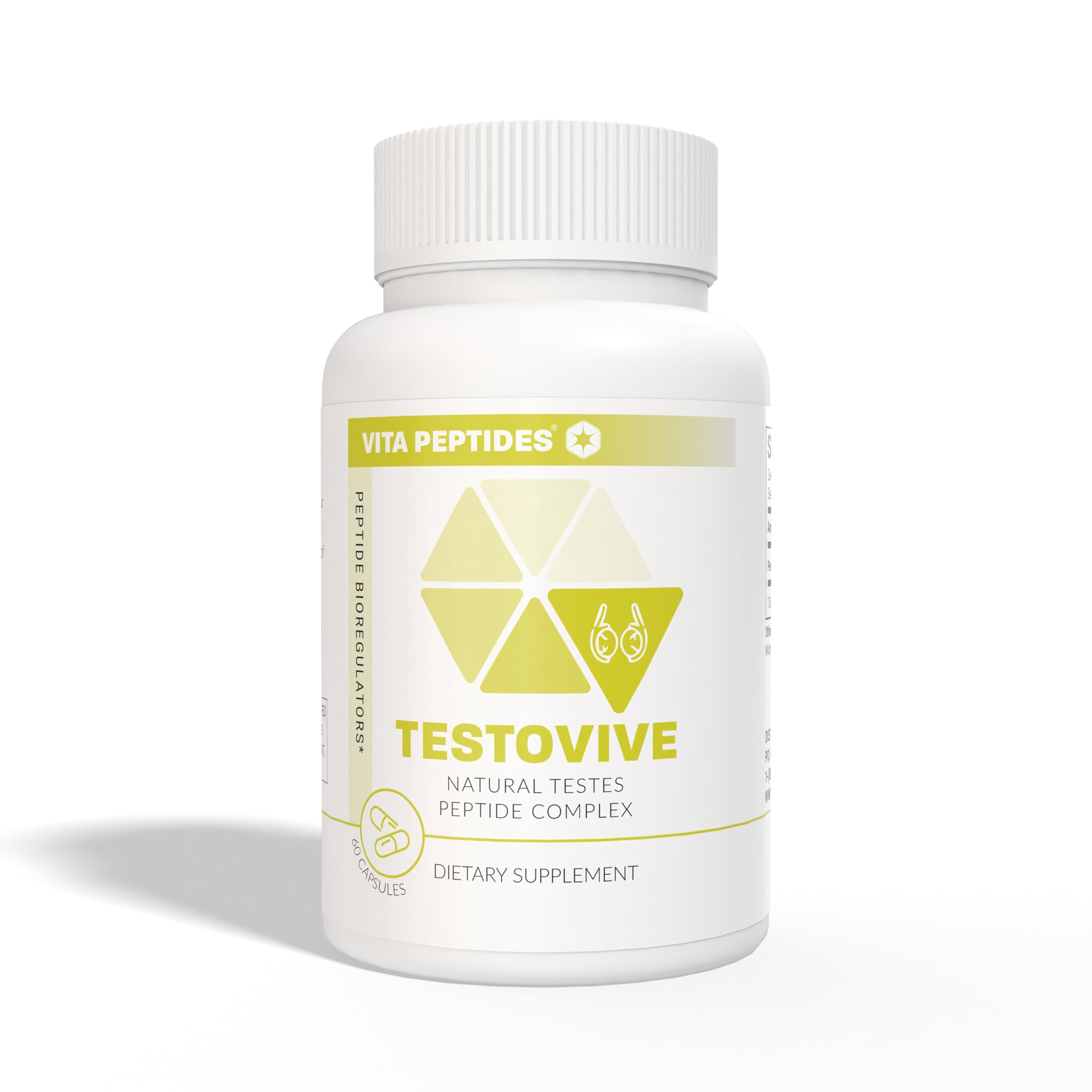 Vita Peptides Testovive capsules closeup highlighting dosage and quality