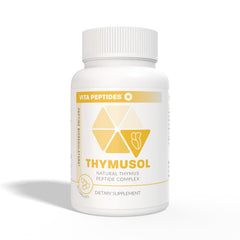 Vita Peptides Thymusol capsules close-up highlighting the peptide formula for daily use