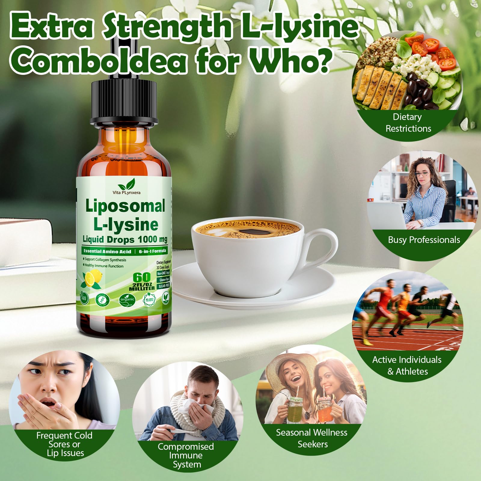 Vita PLynxera lemon-flavor liquid drops offer refreshing taste and easy absorption