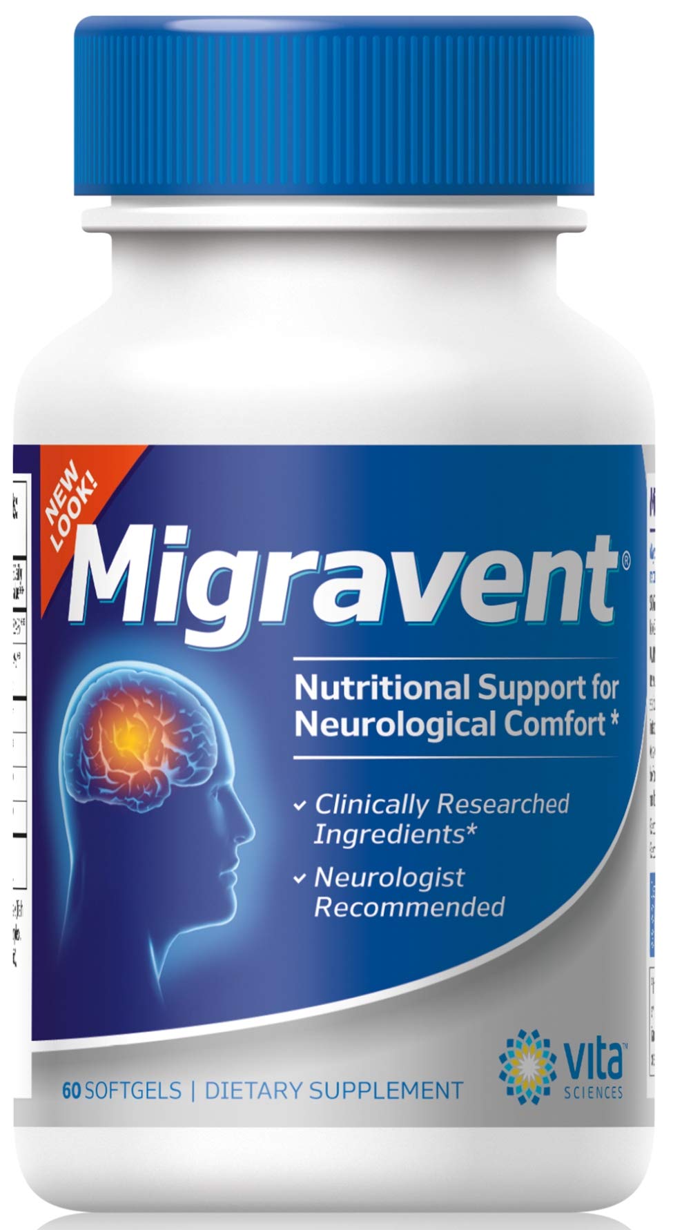 Vita Sciences Migravent bottle cap for daily neurological support