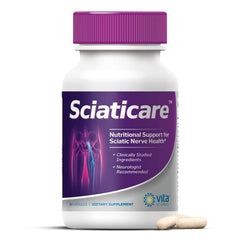 Vita Sciences Sciaticare bottle front label highlighting natural R-ALA strength for nerve comfort