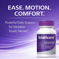 Box packaging of Vita Sciences Sciaticare displayed on a clean kitchen counter for daily use