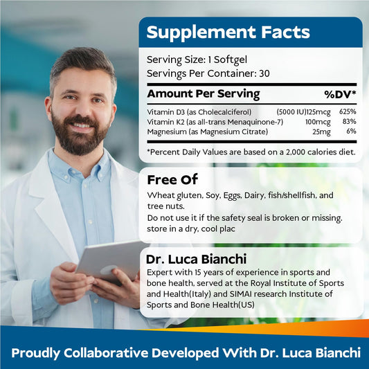 Vita Spark D3 K2 mini softgels closeup showing convenient daily capsules.