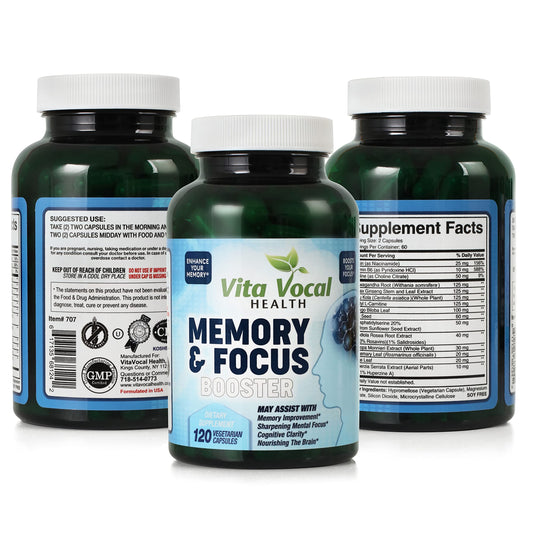 Vita Vocal capsules closeup highlights high potency brain support