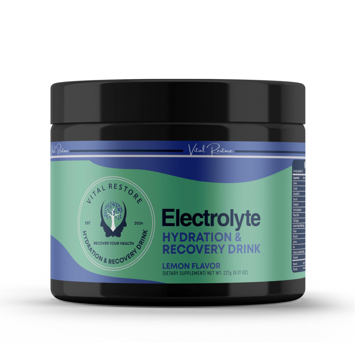 VitalRestore lemon powder pour for sugar-free hydration after training