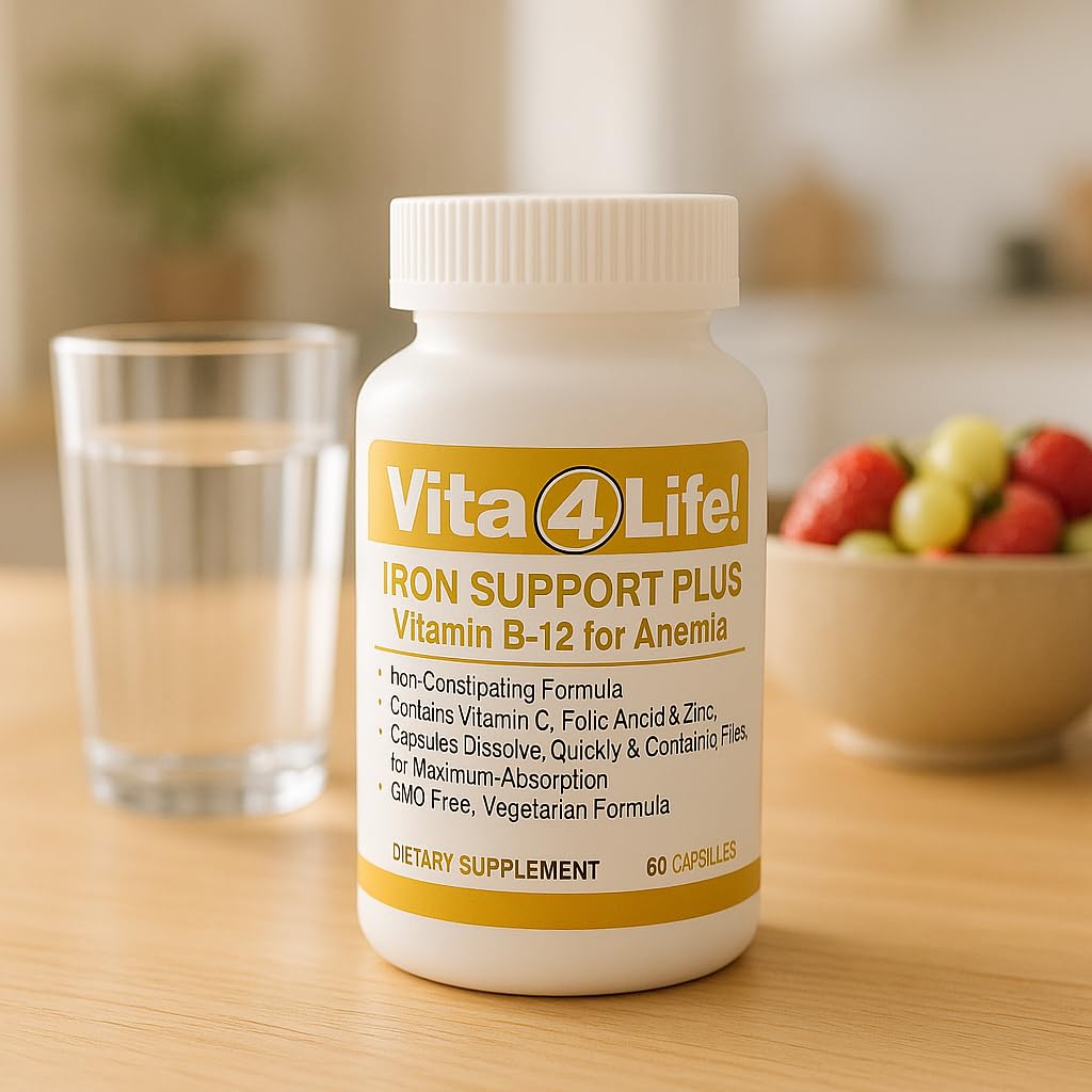 Label closeup highlights chelated iron and vitamin blend in Vita4Life