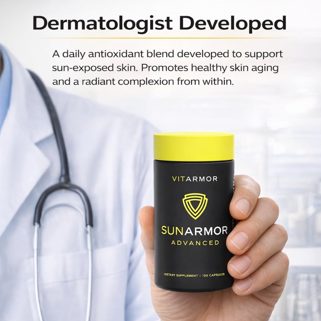VitaArmor SunArmor Advanced packaging indicating vegan and gluten-free formula.